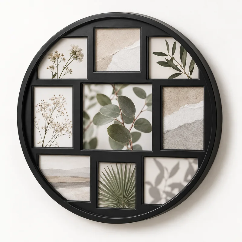 AI-generated unbranded frame concept, not the actual Luna collage frame