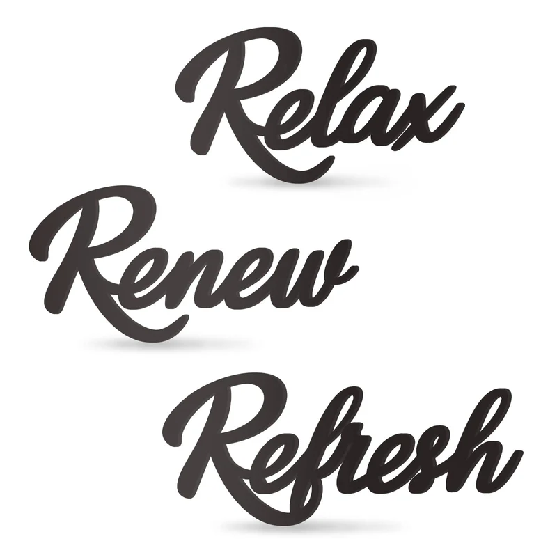 KOYILTD Relax, Renew, Refresh wall decor — exact Amazon ASIN B0B561KNRB